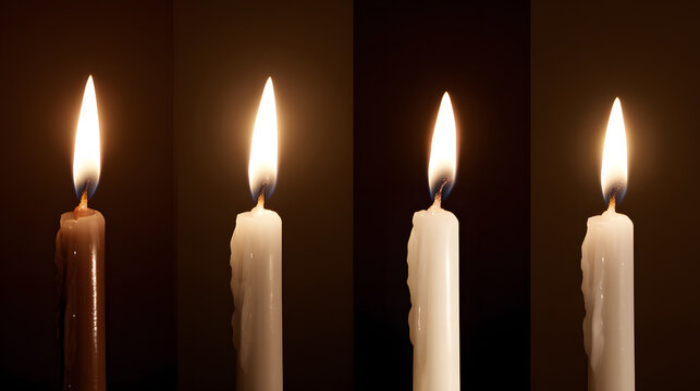 chronological. Evolution of light sources from candle flame to modern illumination in chronological sequence. symbolizing life milestones and joyful moments.