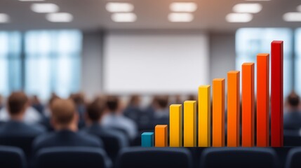 Fototapeta premium Strategic Marketing Team Seminar and Performance Survey Analysis with Audience Profiling in Modern Workspace, Copy Space Available for Text