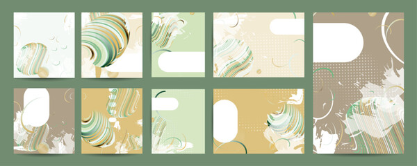 Set geometric colors fluid shapes eps 10. Flowing and liquid abstract gradient background for banner, poster or book. Vector design