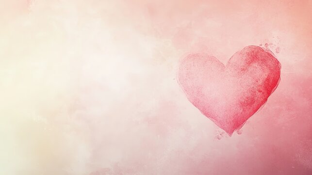 Seamless Valentine&lsquo;s Day Background with Smooth Blush Pink to Ivory Gradient and Subtle Paper Texture, Minimalist Design with Maximum Blank Space