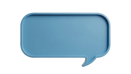 Light blue speech bubble PNG isolated on transparent background, communication and message icon for graphic design and social media use