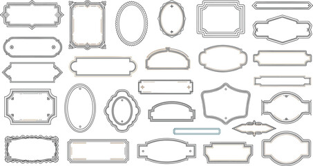 Obraz premium Ornate decorative frame and label collection with vintage borders, elegant shapes, flourishes, and creative vector artwork designs