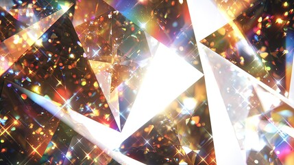 Abstract Geometric Pattern With Colorful Sparkling Triangles