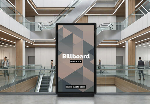Billboard Mockup Advertisement Mockup Inside A Shopping Mall
