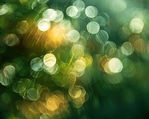 Abstract Bokeh Background With Green And Gold