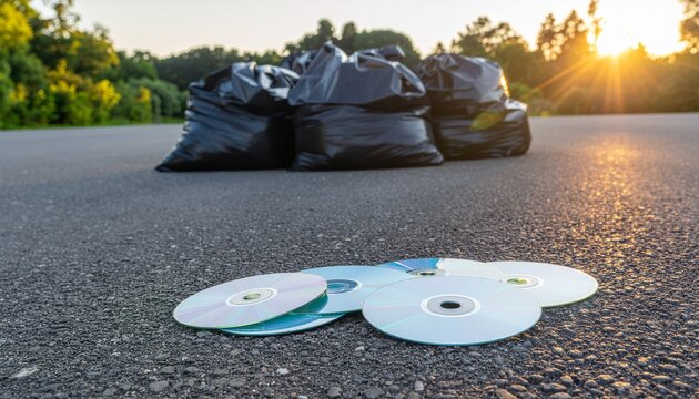 捨てられているCD