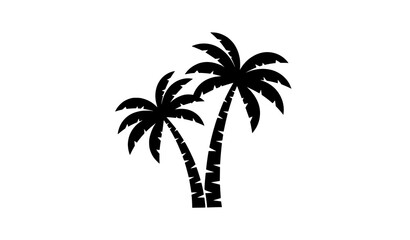 Obraz premium Minimal black and white palm tree vector pair with modern tropical design on white Keywords