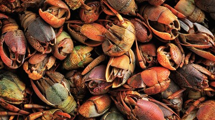 Crayfish shells as abstract background texture