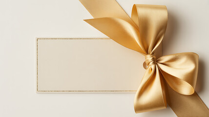 Fototapeta premium Golden Gift Bow Isolated on White Background