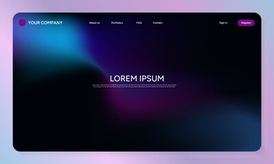 Modern Abstract Gradient Website Landing Page with Luminous Colors