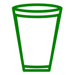 Green Glass Cup PNG, Isolated on Transparent Background, Green and White Simple Icon, Vector Design