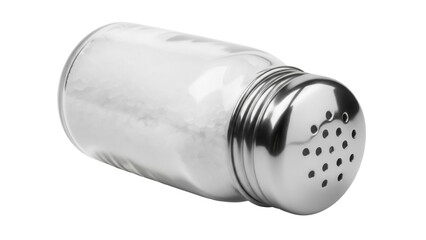 Salt shaker PNG isolated on transparent background, kitchenware for cooking and seasoning food, stainless steel dispenser with holes