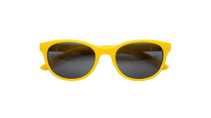 Bright yellow sunglasses isolated PNG on transparent background, stylish summer eyewear for sun protection and fashion accessory