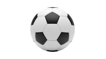 Fototapeta premium Classic soccer ball PNG isolated on transparent background, black and white football for sports design and game assets