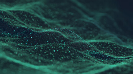 Abstract green waves pattern isolated on a white background