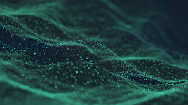 Abstract green waves pattern isolated on a white background - Powered by Adobe