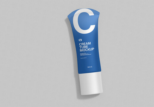 Cosmetic Cream Tube Mockup Template
