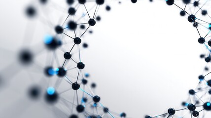Naklejka premium Abstract network connecting spheres a neutral background science and data, communication representing
