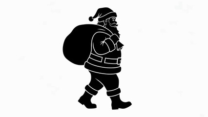 Man walking with a large sack on his back in a simple graphic illustration