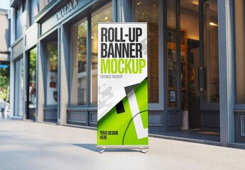 Clean Outdoor Roller Banner Mockup