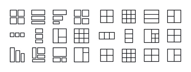 Collection of geometric grid layout designs for creative project