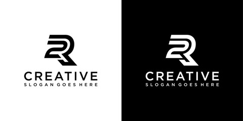 RZ or ZR initial letter logo design vector