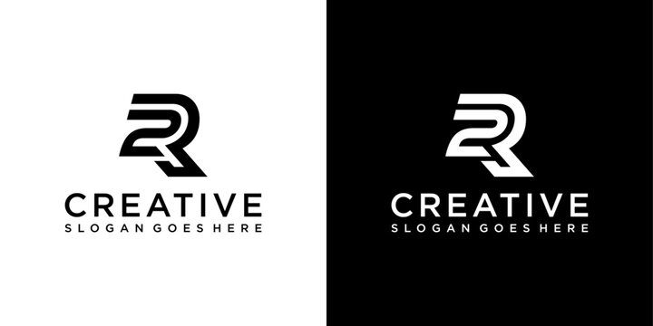 RZ or ZR initial letter logo design vector