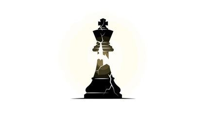 Black Chess Queen Piece Silhouette Closeup.