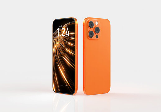 Orange Smartphone Mockup