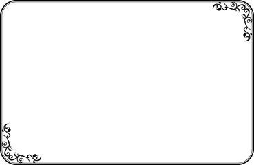 Elegant Black Vintage Frame Border with Swirls Corners. 1533