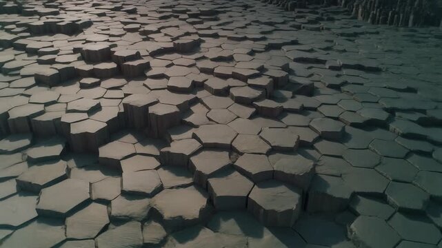 Natural hexagonal rock formations