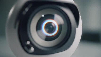 Modern surveillance camera lens with color effect - Powered by Adobe