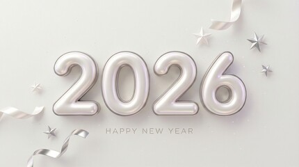 2026 Happy New Year Text Design. Vector Illustration.