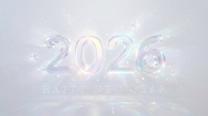 2026 Happy New Year Text Design. Vector Illustration.