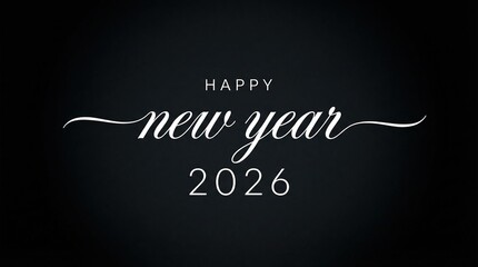 2026 Happy New Year Text Design. Vector Illustration.