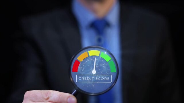 Good credit score rating shown on animated scale from bad to excellent representing financial trust and stability. Animation