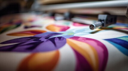 Medium shot illustrating the precision of heat transfer printing on blended fabric demonstrating color vibrancy and fabric compatibility under heat application