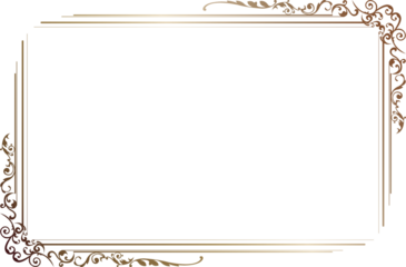 Elegant Copper Gradient Ornate Border Frame with Swirls Corners. 1541