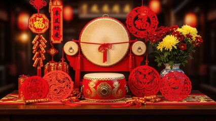 candles on a red background