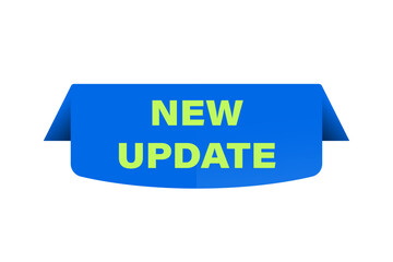 Blue simple vector flat banner with text new update