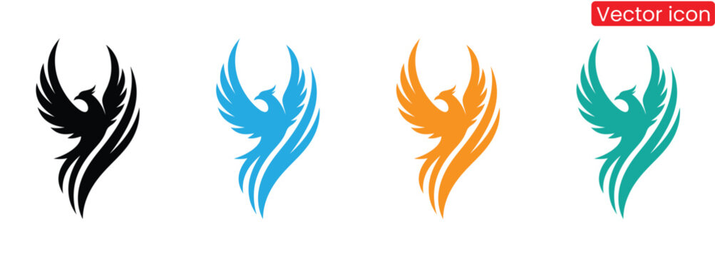 Elevate your brand with these stunning phoenix logos in multiple colors, perfect for business identity and marketing materials.