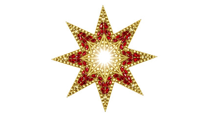 Obraz premium Golden star with red accents and white center