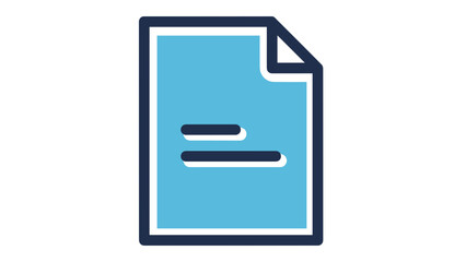 Blue Document Icon with Folded Corner.
