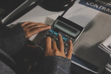 Businesswoman and Male lawyer or judge consult and conference having team meeting with client at law firm in office, Law and Legal services concept