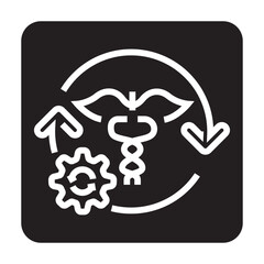 restoring black line icon for digital and print projects.  Minimal clean icons for apps and websites.