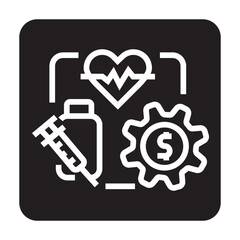 reservation medical resourcesblack line icon for digital and print projects.  Minimal clean icons for apps and websites.