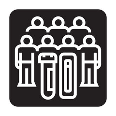 mass virus black line icon for digital and print projects.  Minimal clean icons for apps and websites.