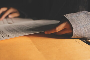 Businesswoman and Male lawyer or judge consult and conference having team meeting with client at law firm in office, Law and Legal services concept