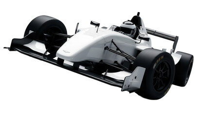 High-performance open-wheel racing car, isolated in a dynamic studio shot on white, captures the competitive spirit of motor and winter sport.