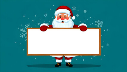 santa claus holding blank sign